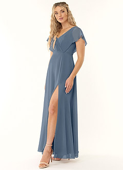 Azazie Rylee Bridesmaid Dresses Twilight A-Line Pleated Chiffon Dress image3