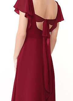 Azazie Syenna Robes de demoiselle d'honneur Robe Trapèze en Mousseline de soie Rayé Bourgogne image3