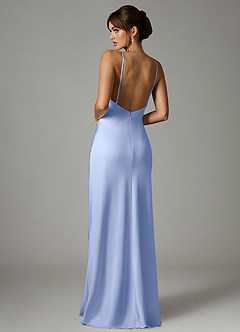 Azazie Stefania Robes de demoiselle d'honneur Robe Trapèze en Satin extensible Eis image2