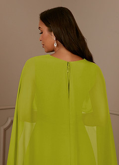 Azazie Isa Mère de la mariée Robes Robe Trapèze en Mousseline de soie Col V plissé Citronnelle image6