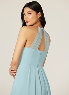 Azazie Sarah Final Sale Mist Empire Pleated Chiffon Dress image7