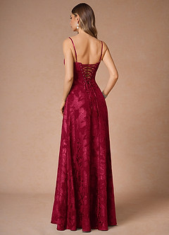 Thalyn Ruby Red Long Prom Dress image2