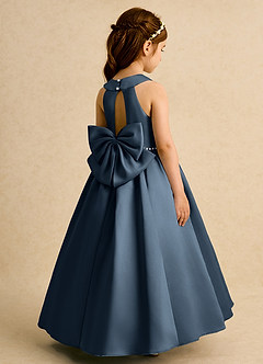 Azazie Daisies Robe Demoiselle D'honneur Fillette Robe Princesse en Mat Satiné Arc Neptune image1