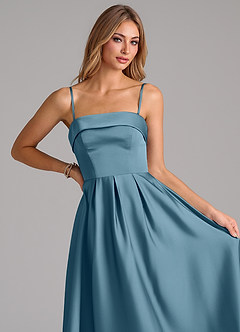 Azazie Lucienne Brudtärnklänningar Klä av A-Linje i Stretch Satin Plisserad Bermuda image2