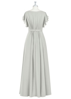 Azazie Daphne Modest Bridesmaid Dresses A-Line Ruffled Chiffon Floor-Length Dress image38