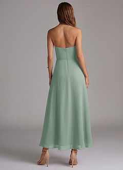 Azazie Wren Bridesmaid Dresses Silver Sage A-Line Strapless Chiffon Dress image4