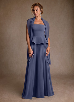 Azazie Josabeth Abiti per la Madre della Sposa Abito A-Line in Chiffon Plissettato Stormy image4