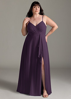Azazie Akita Bridesmaid Dresses Plum A-Line Chiffon Dress image5