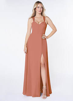 Azazie Jane Bridesmaid Dresses MAI TAI A-Line V-Neck Pleated Chiffon Dress image1