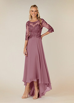 Azazie Monza Abiti per la Madre della Sposa Abito A-Line in Chiffon Pizzo Vintage Malva image1