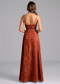 Azazie Wren Bridesmaid Dresses Auburn A-Line Strapless Floral Burnout Dress image6