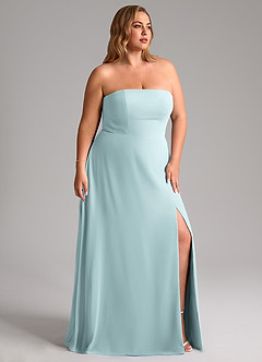 Azazie Wren Bridesmaid Dresses Mist A-Line Side Slit Chiffon Convertible Dress image11