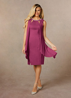 Azazie Viviana Mother of the Bride Dresses Mulberry A-Line Sequins Mesh Dress image3