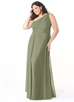 Azazie Dallas Bridesmaid Dresses Pistachio A-Line One Shoulder Chiffon Dress image8