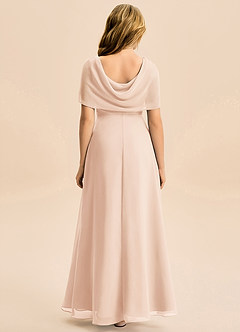 Azazie Emma Junior Robe Trapèze en Mousseline de soie Plissée Rose Perle image2