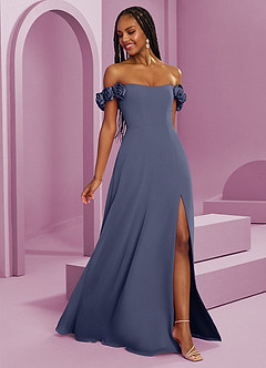 Barbie ♥ Azazie Vestidos de damas de honor Vestido de Tormenta de Gasa de Corte en A Convertible con Vestidos sin tirantes image8