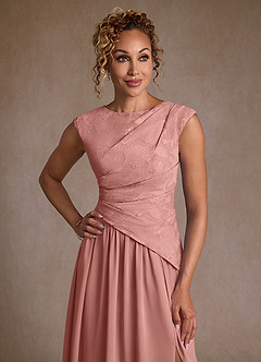 Azazie Kalleen Abiti per la Madre della Sposa Abito A-Line in Chiffon Plissettato Rosetta image6