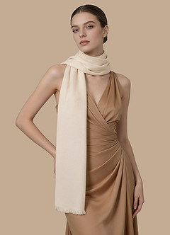 front Kasjmier sjaal met gerafelde rand