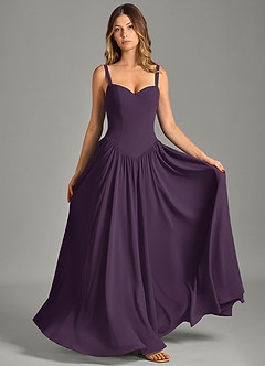 Azazie Evadina Suknie dla druhen Linia A Gorset Szyfon Do ziemi Sukienka image1