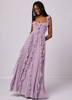 Barbie ♥ Azazie Bridesmaid Dresses Wisteria A-Line with Pockets Chiffon Dress image5