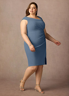Azazie Cecily Mother of the Bride Dresses Twilight Sheath Stretch Crepe Dress image10