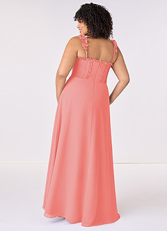 Barbie ♥ Azazie Bridesmaid Dresses Coral A-Line Sweetheart Neckline Chiffon Dress image7