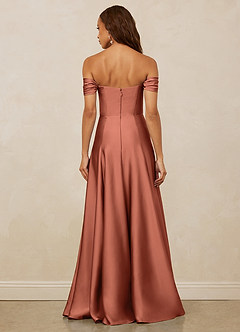 Christian Siriano Bridal for Azazie 1002 Bridesmaid Dresses Clay A-Line Off the Shoulder Stretch Satin Convertible Dress image6