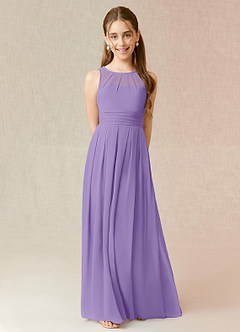 Azazie Bibiane Junior Tahiti A-Line Pleated Chiffon Dress image1
