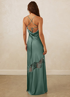 Christian Siriano Bridal for Azazie 1012 Bridesmaid Dresses Eucalyptus Sheath Lace Stretch Satin Dress image7