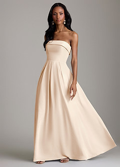 Azazie Lucienne Bridesmaid Dresses White Alabaster A-Line Strapless Chiffon Convertible Dress image5