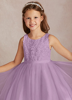 Azazie Calla Flower Girl Dresses Wisteria Ball-Gown Lace Tulle Dress image1