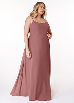 Azazie Moira Bridesmaid Dresses Desert Rose A-Line Scoop Chiffon Dress image11