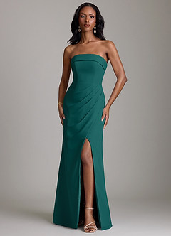 Azazie Aretha Brudepigekjoler En streg Stropløs Chiffon Gulv-længde Kjole image1