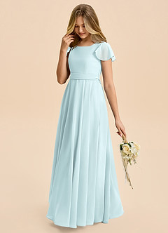 Azazie Cady Junior Mist A-Line Pleated Chiffon Dress image5