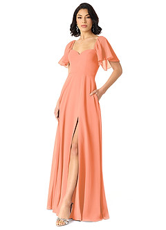 Azazie Chloe Bridesmaid Dresses Sunset A-Line Sweetheart Neckline Chiffon Dress image12
