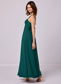 Barbie ♥ Azazie Bridesmaid Dresses Peacock A-Line Pleated Chiffon Dress image5