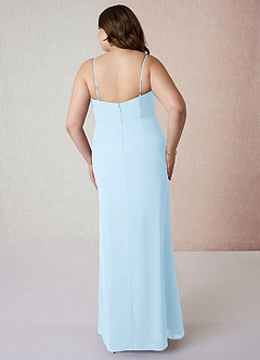 Azazie Tayla Bridesmaid Dresses Sky Blue Sheath Square Neckline Chiffon Dress image7