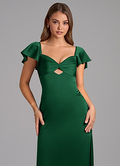 Azazie Demia 신부 들러리 드레스 쉬스 스윗하트 네크라인 스트레치 새틴 발목 길이 드레스 image7