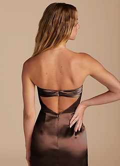 Azazie Leonis Bridesmaid Dresses Ganache Mermaid Pleated Metallic Satin Convertible Dress image4