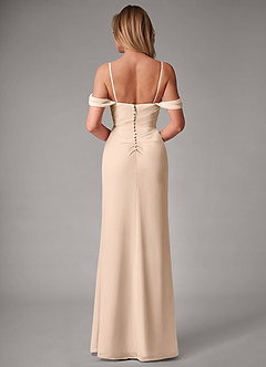 Azazie Haisley Bridesmaid Dresses White Alabaster Sheath Off the Shoulder Chiffon Convertible Dress image7