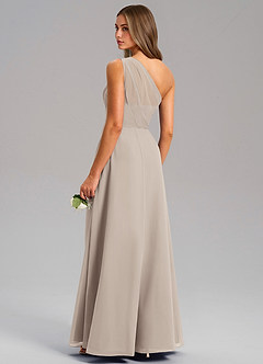 Azazie Phaedra Bridesmaid Dresses Frost A-Line One Shoulder Chiffon Dress image7