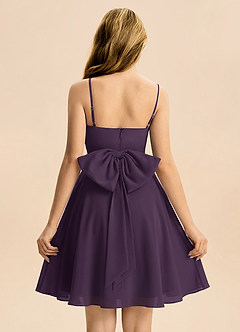 Azazie Bear Junior Plum A-Line Pleated Chiffon Dress image2