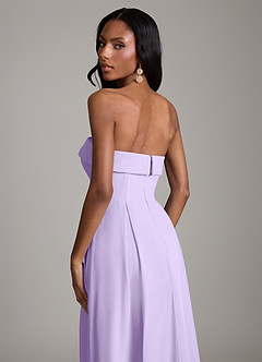 Azazie Lucienne Bridesmaid Dresses Lilac A-Line Strapless Chiffon Convertible Dress image7