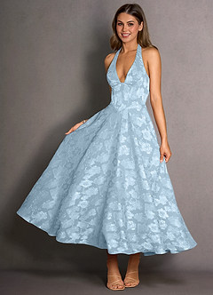 Isabeau Powder Blue Midi Dress