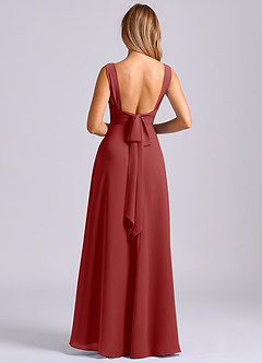 Azazie Beatrice 신부 들러리 드레스 A라인 스윗하트 네크라인 쉬폰 바닥 길이 드레스 image2