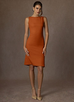 front Kennedy Laranja Queimada Conjunto de paletó estruturado e tecido elástico