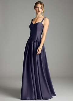 Azazie Evadina Vestidos de damas de honor Vestido de Tormenta de Satén Elástico de Corte en A con Corsé image3