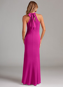 Azazie Doretta Bridesmaid Dresses Fuchsia Mermaid Pleated Chiffon Dress image2