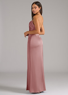 Azazie Marla Bridesmaid Dresses Dusty Rose Sheath Strapless Stretch Satin Convertible Dress image5