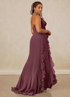 Christian Siriano Bridal for Azazie 1006 Bridesmaid Dresses Sangria Mermaid Ruched Chiffon Dress image9